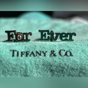 Tiffany & Co. Sterling Silver “For Ever” Cufflinks